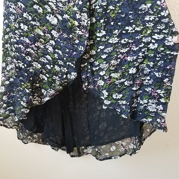 Ganni Floral Print Georgette Wrap Dress - Picture 4 of 12